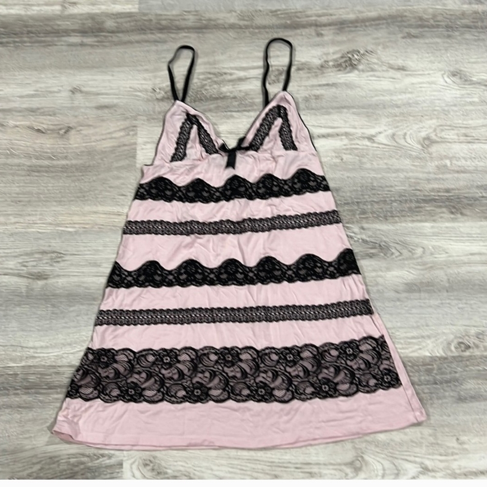 Victoria's secret sexy little thing pink/black lace nightgown